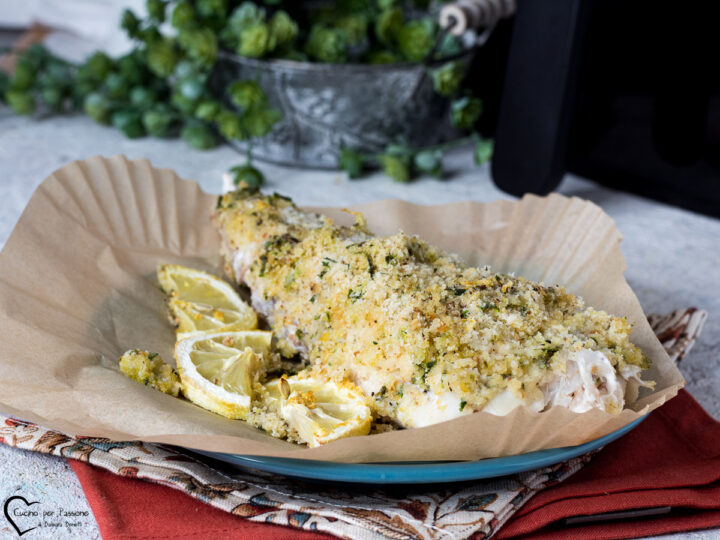 Coda di rospo gratinata in friggitrice ad aria