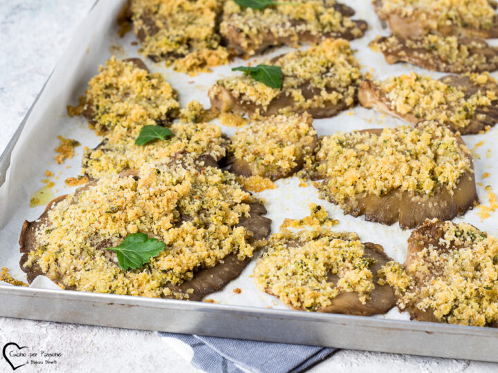 Funghi pleurotus al forno gratinati