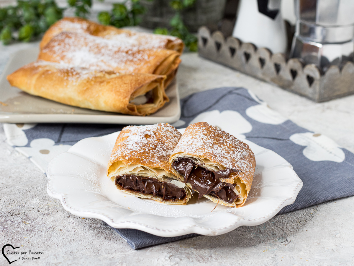 fagottini di pasta fillo con nutella