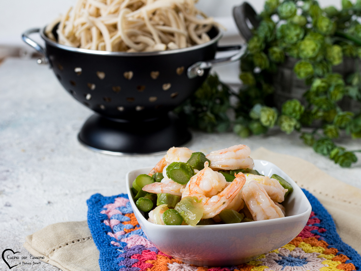 sugo asparagi e gamberi