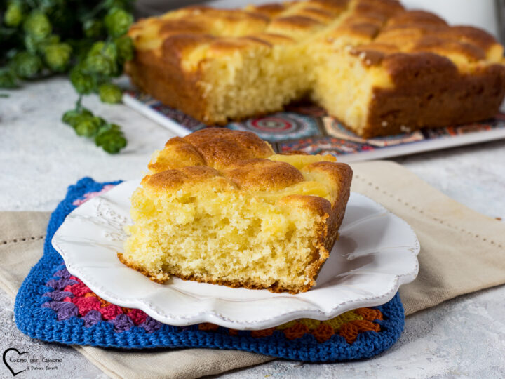 torta piumino con crema pasticcera