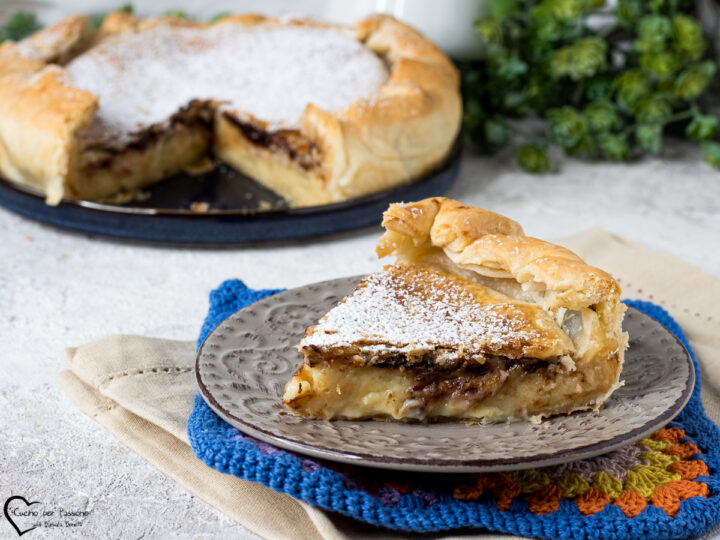 Torta di pasta sfoglia e crema pasticcera