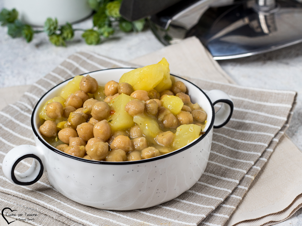 zuppa di ceci in pentola a pressione