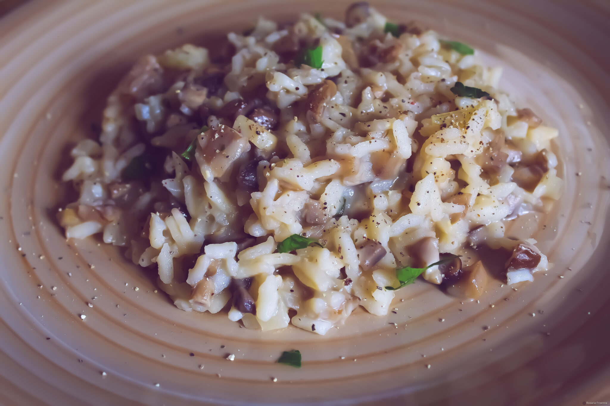 Riso arborio ai funghi prataioli (champignon)