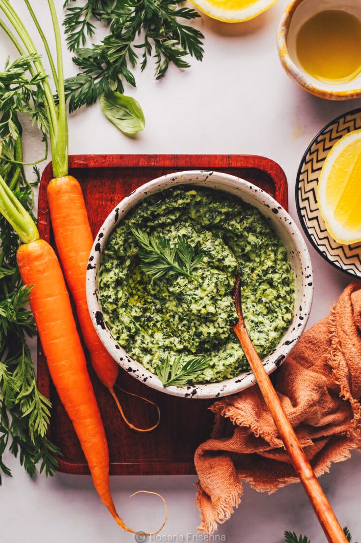 Alt="pesto di foglie di carota"