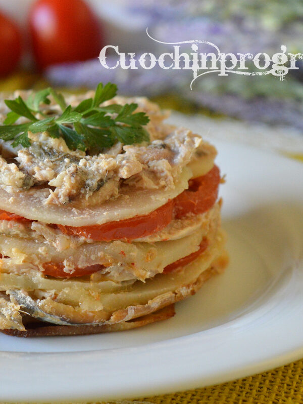 Tortino di patate e alici