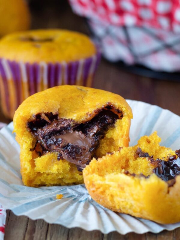 Muffin alla zucca con cuore di Nutella