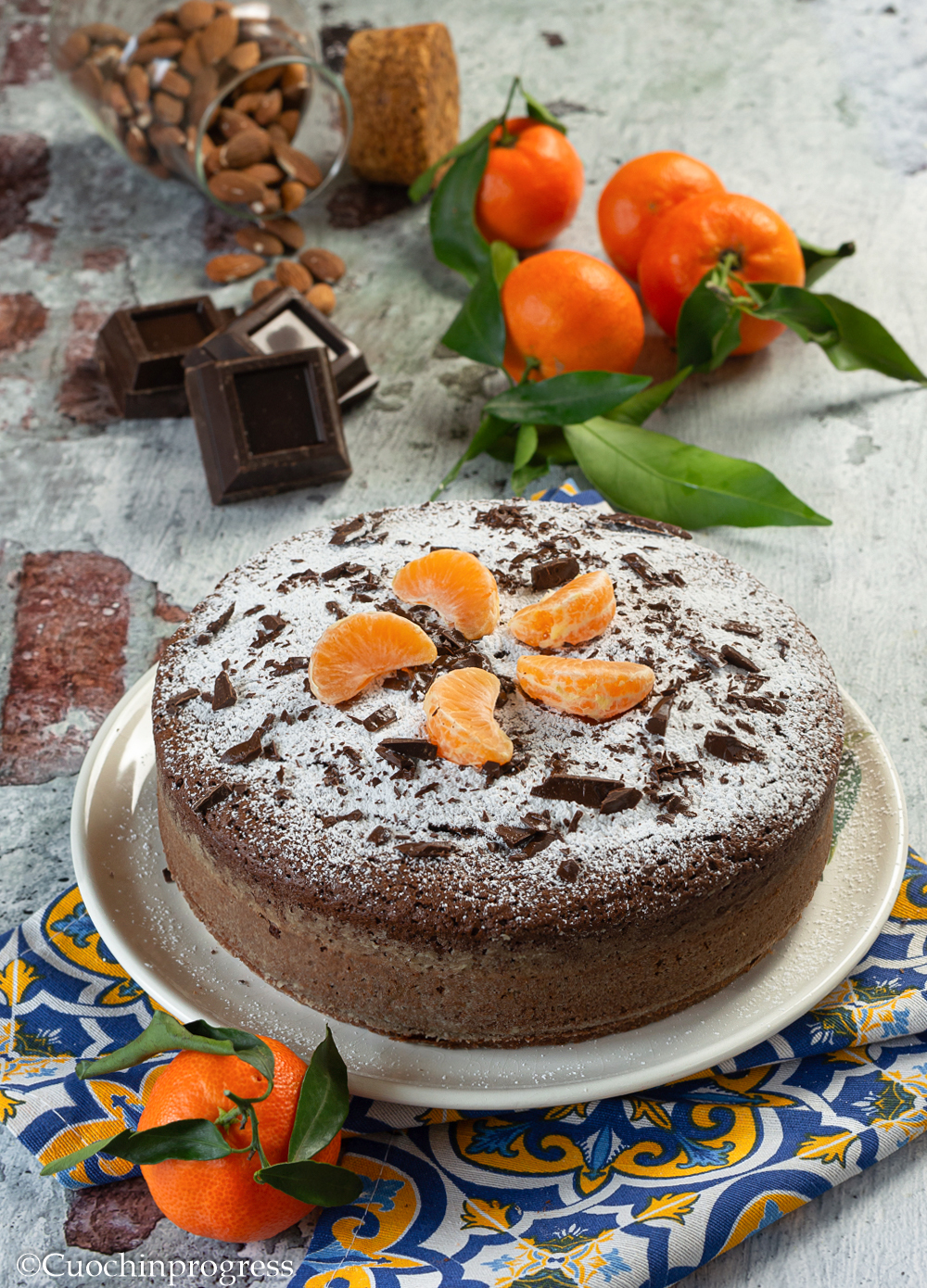 torta al cioccolato e clementine