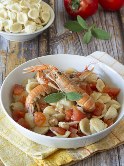 Orecchiette con gli scampi