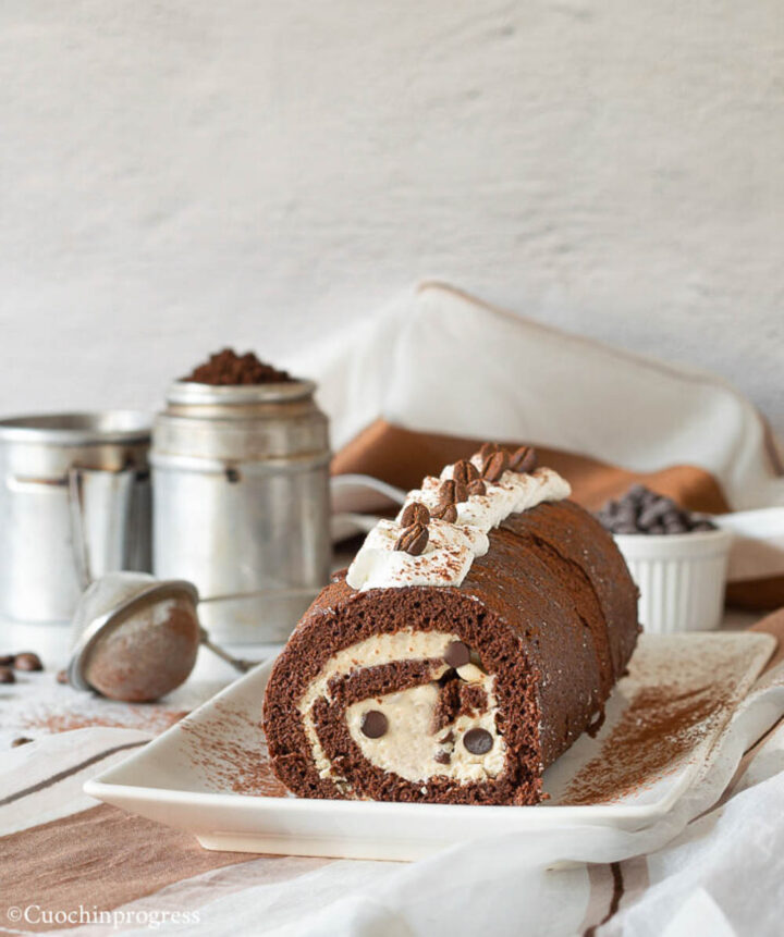 rotolo al cioccolato mascarpone e caffè