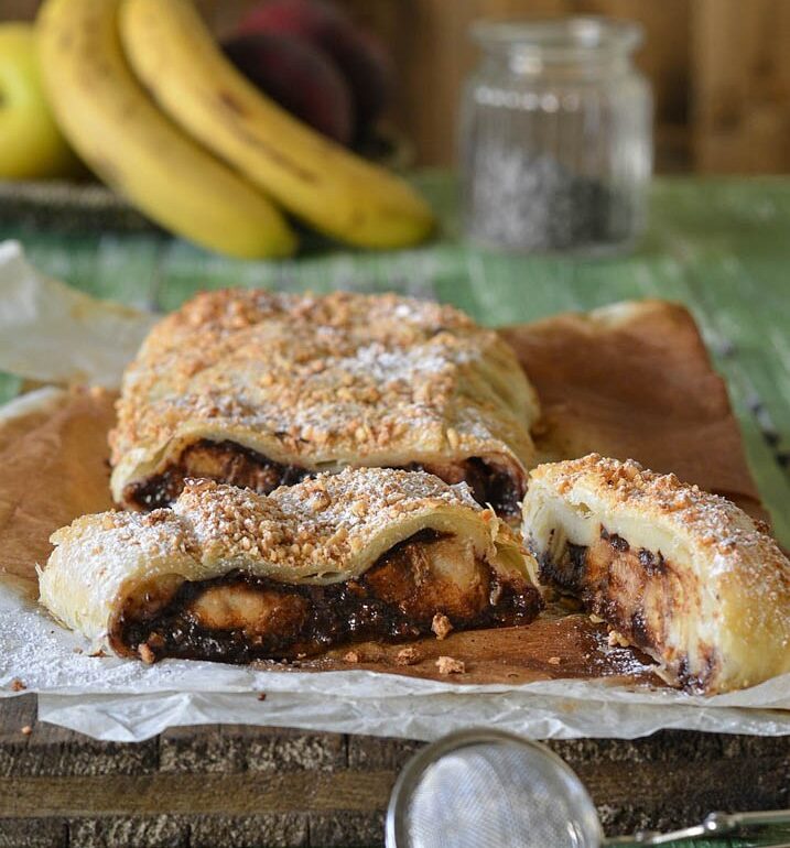 strudel banane e cioccolato