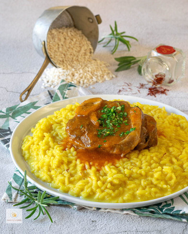 risotto alla milanese con ossibuchi