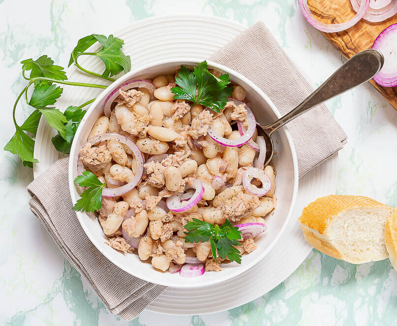insalata di fagioli tonno e cipolla