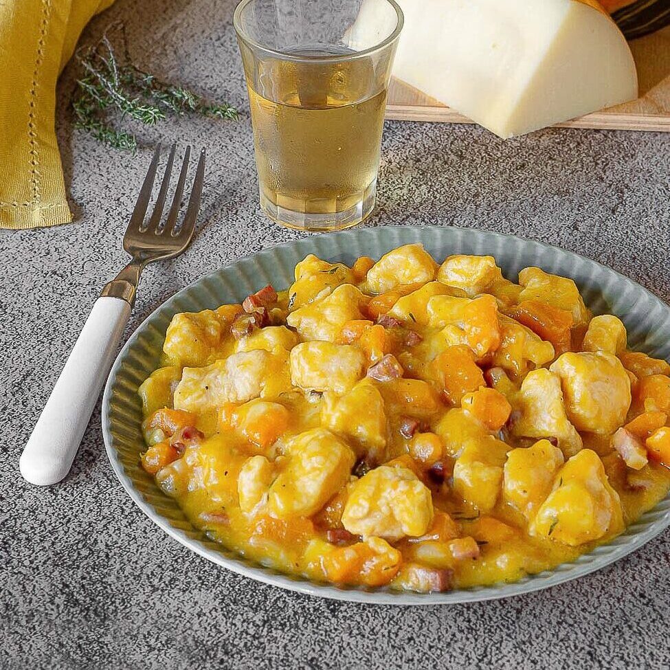pollo zucca speck e provola