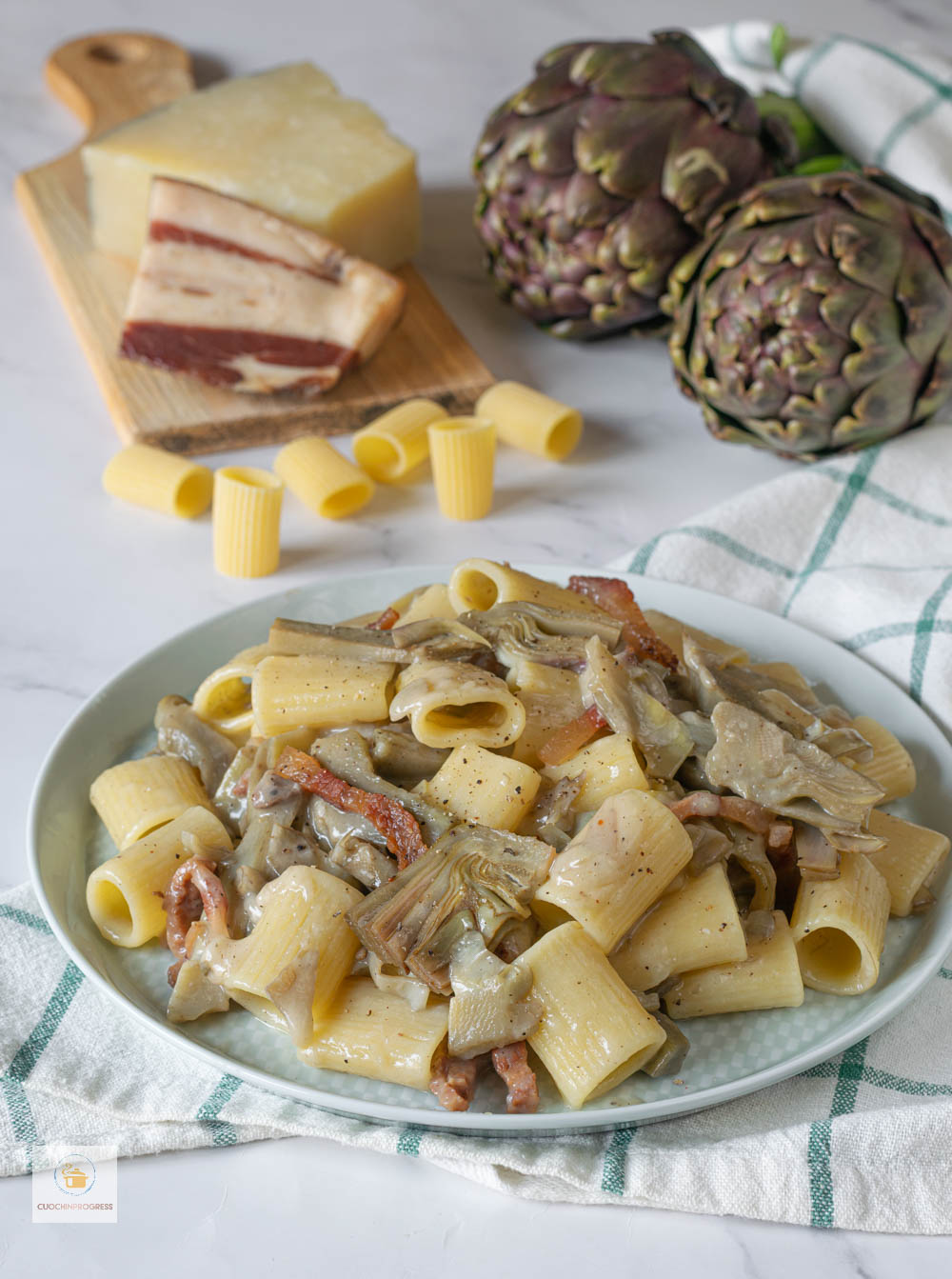 gricia con i carciofi