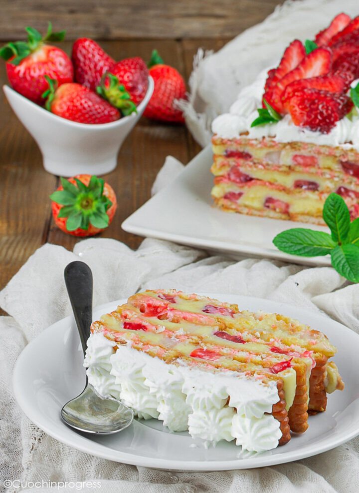mattonella crema e fragole