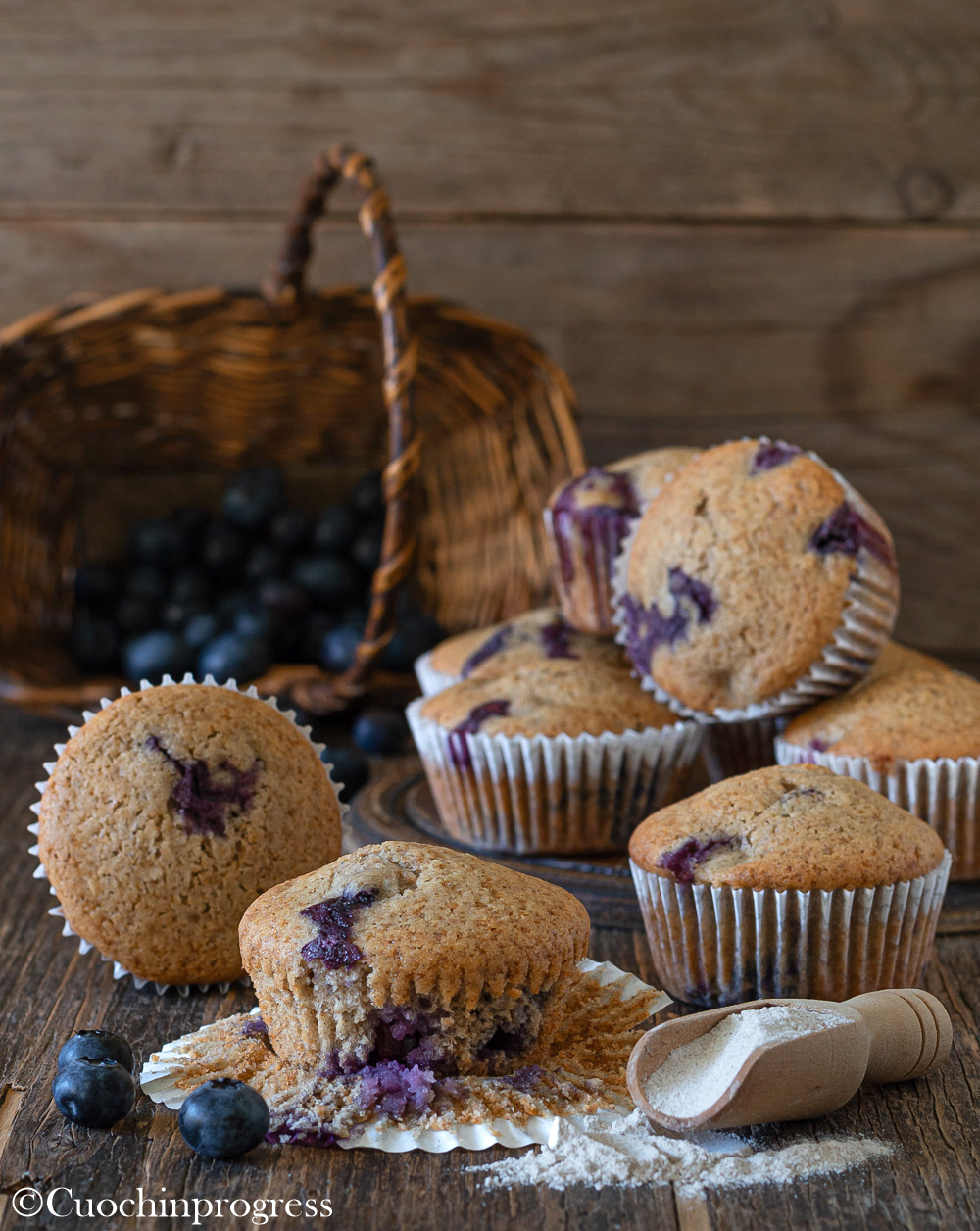 muffin di grano saraceno e mirtilli