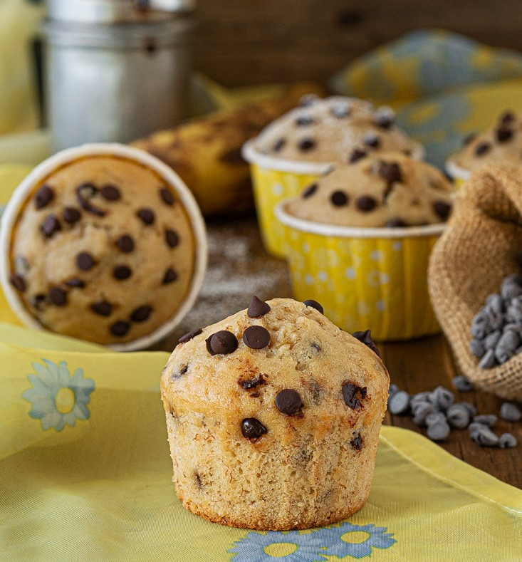 muffin banane e gocce di cioccolato