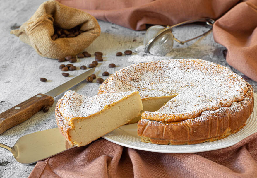 torta cremosa alla ricotta e caffè