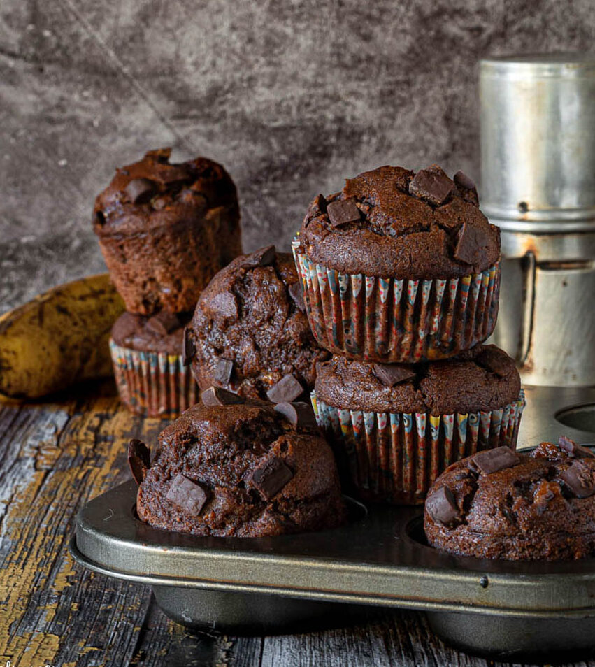 muffin banana e cioccolato