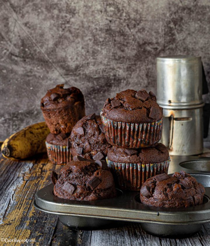 muffin banana e cioccolato 