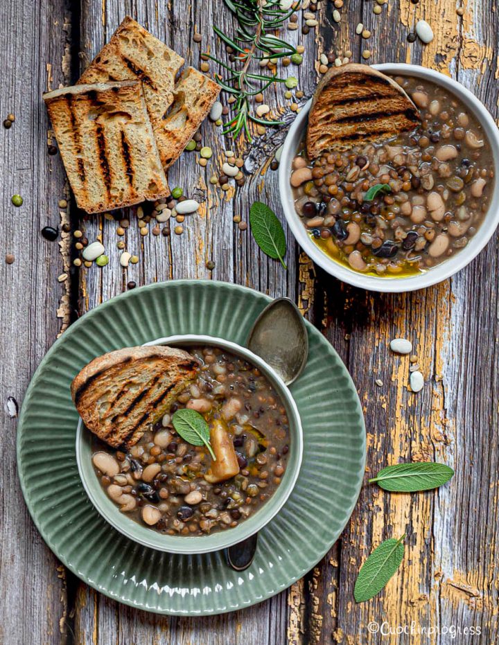 zuppa di legumi e orzo