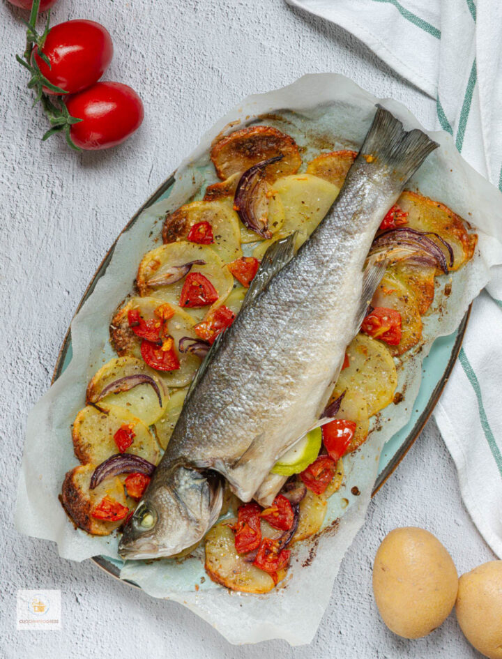 spigole al forno con patate