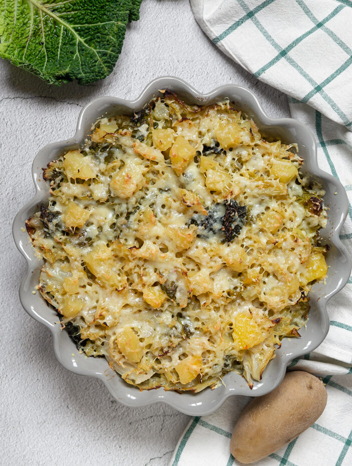 verza e patate al forno