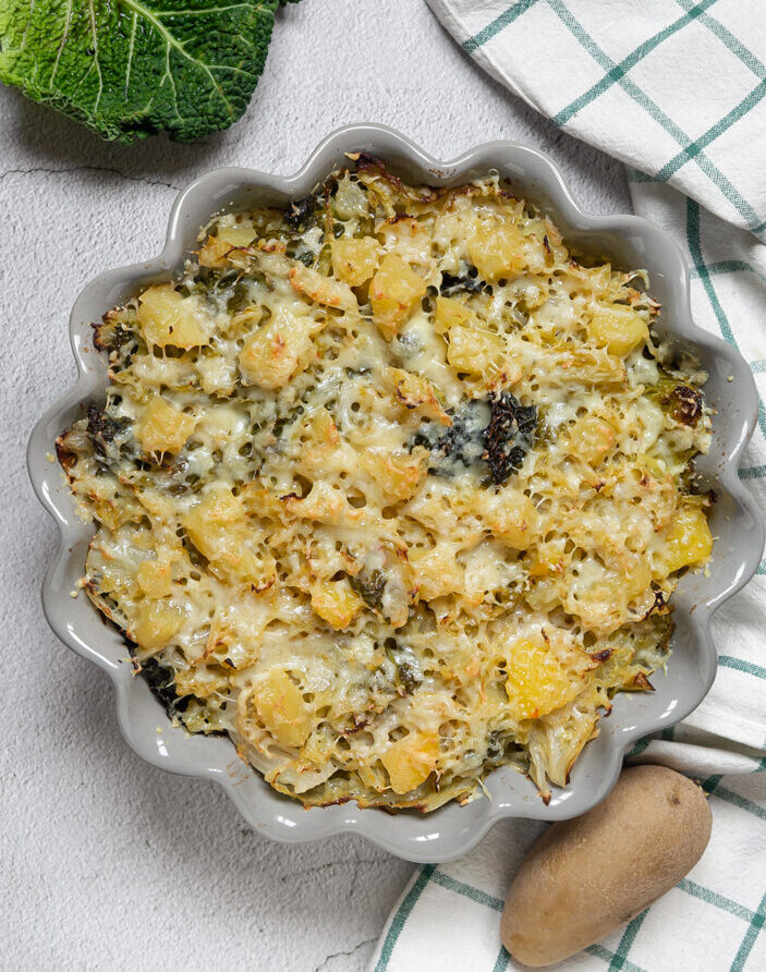 verza e patate al forno