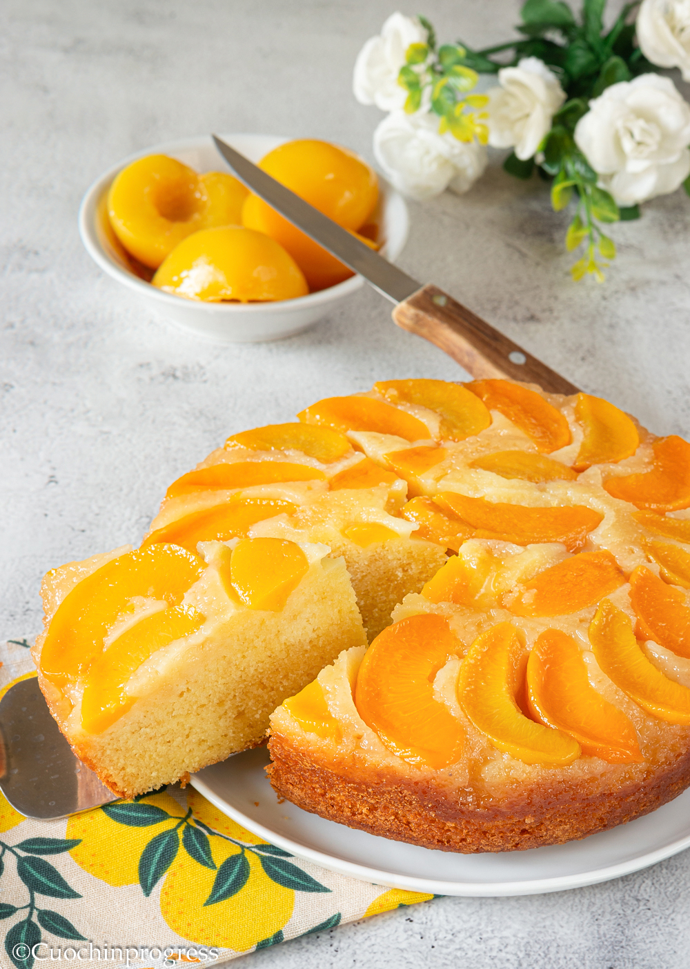 torta rovesciata di pesche