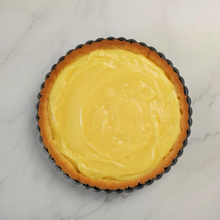 crostata crema pasticcera e pesche