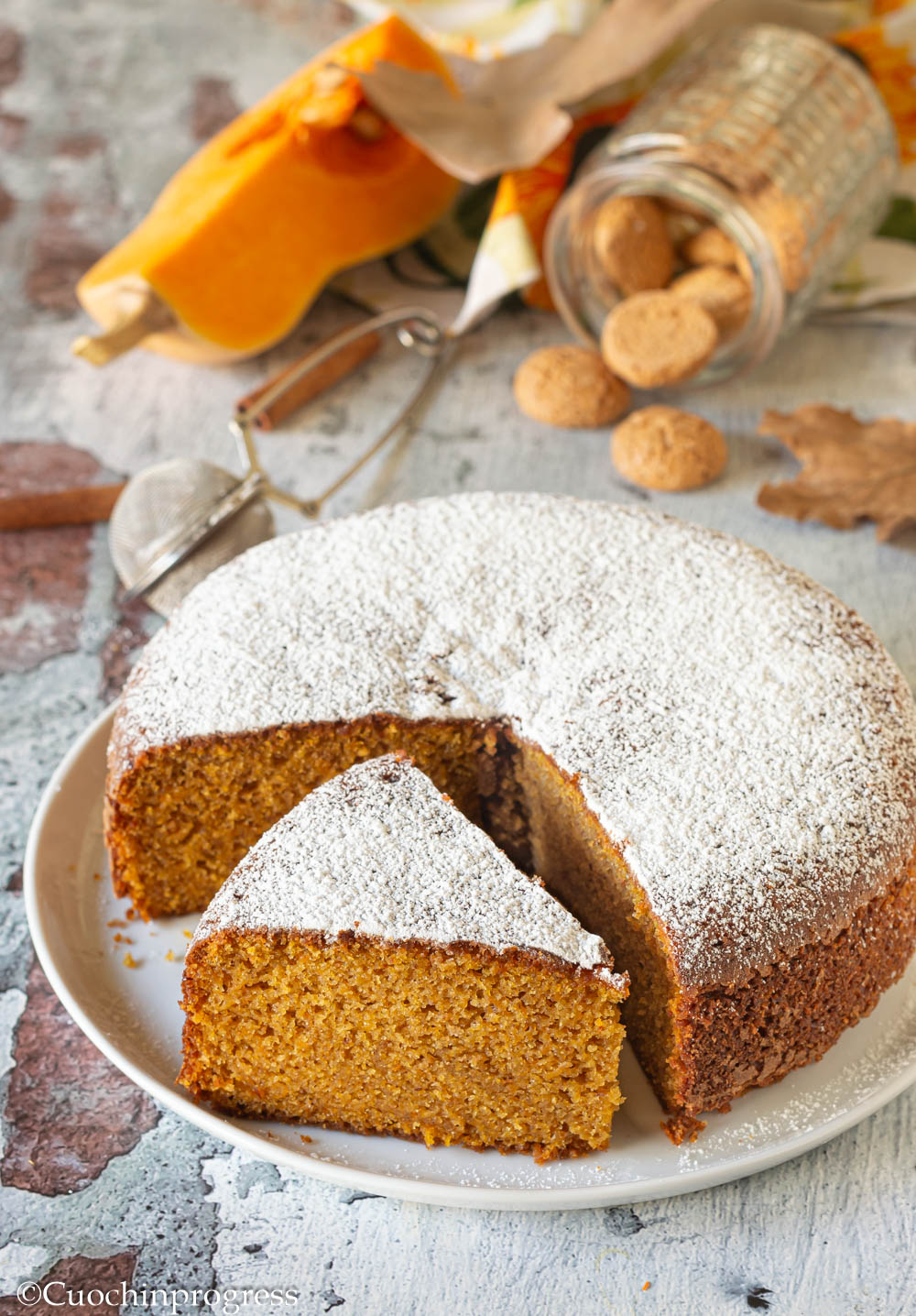 torta di zucca e amaretti