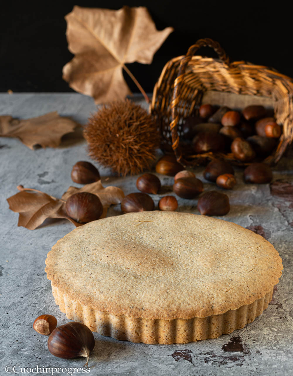 crostata di castagne e arancia