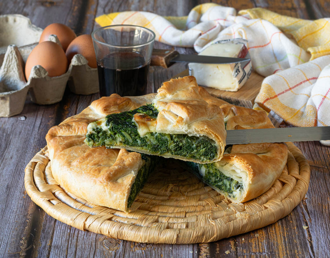 torta salata con bieta e taleggio