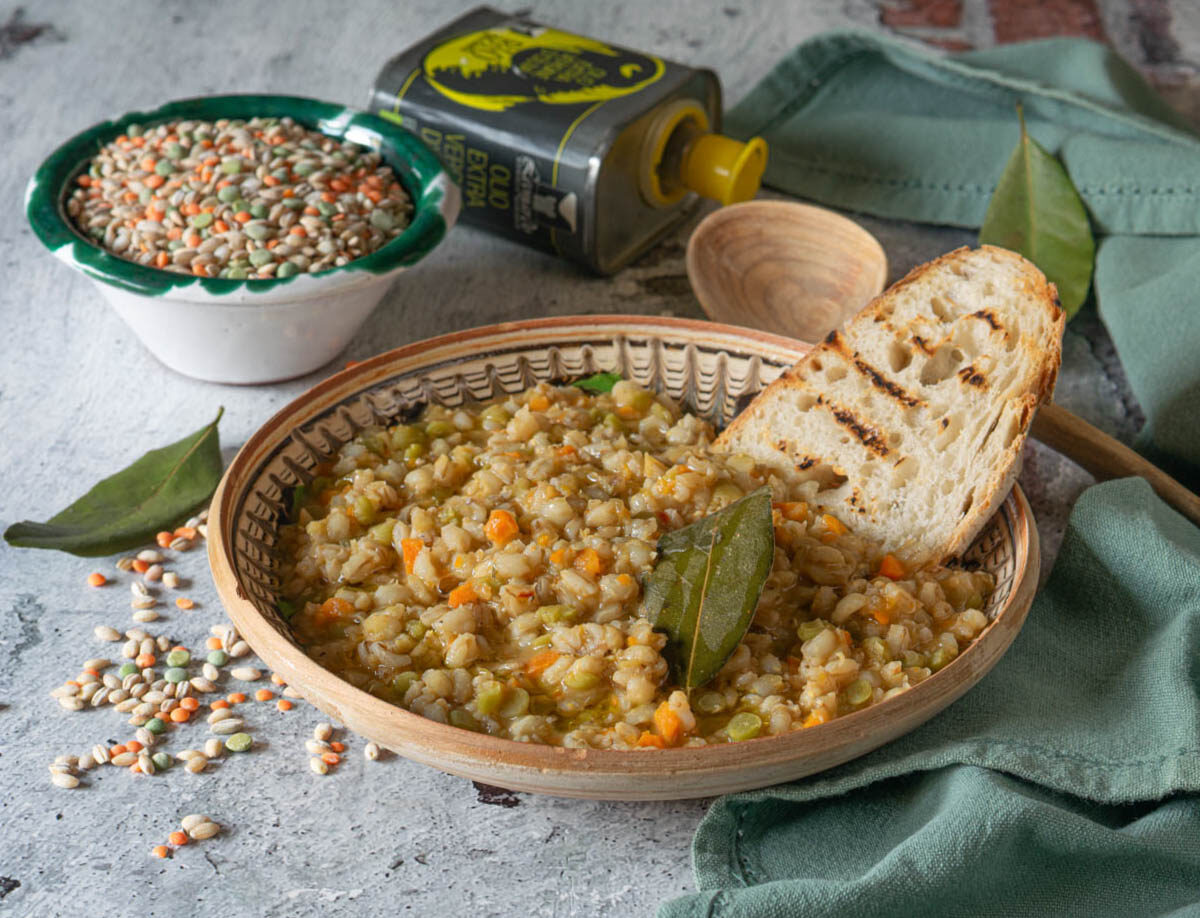 zuppa di orzo lenticchie