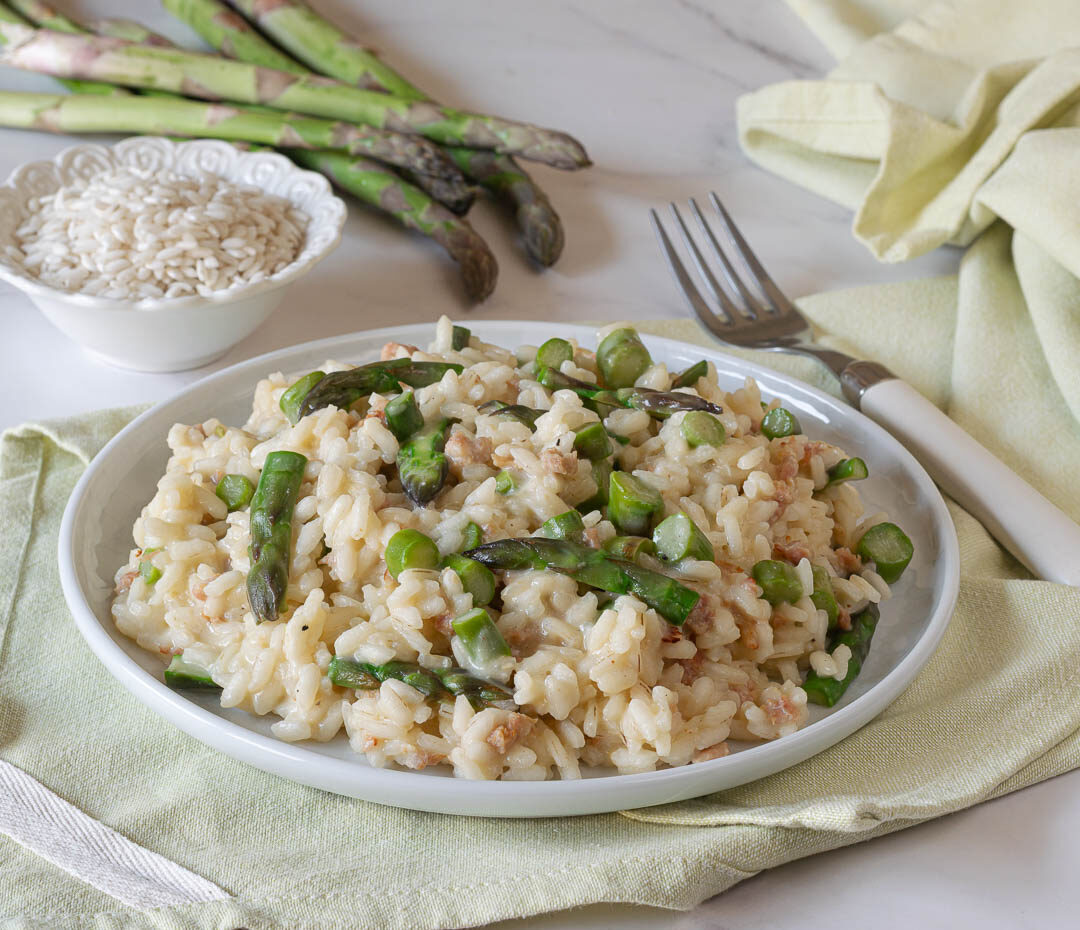risotto con asparagi salsiccia e robiola