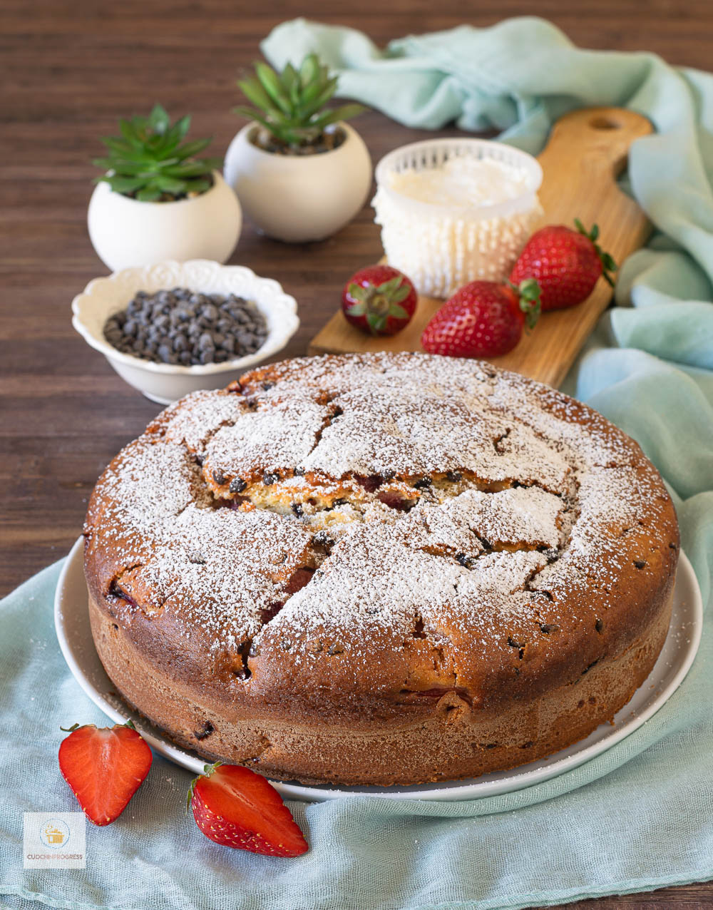 torta di fragole ricotta e cioccolato