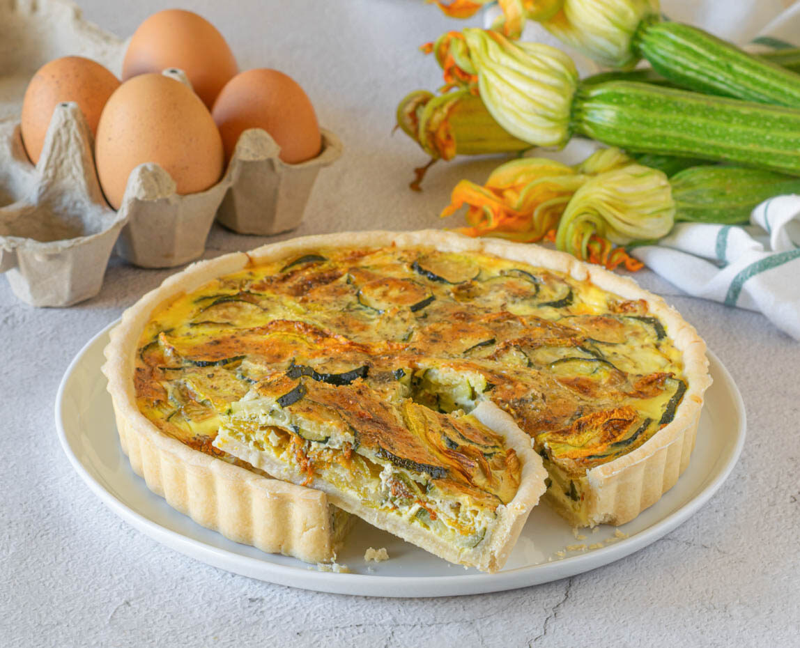 quiche zucchine e fiori di zucca