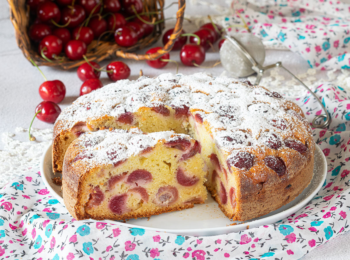 torta di ciliegie e ricotta