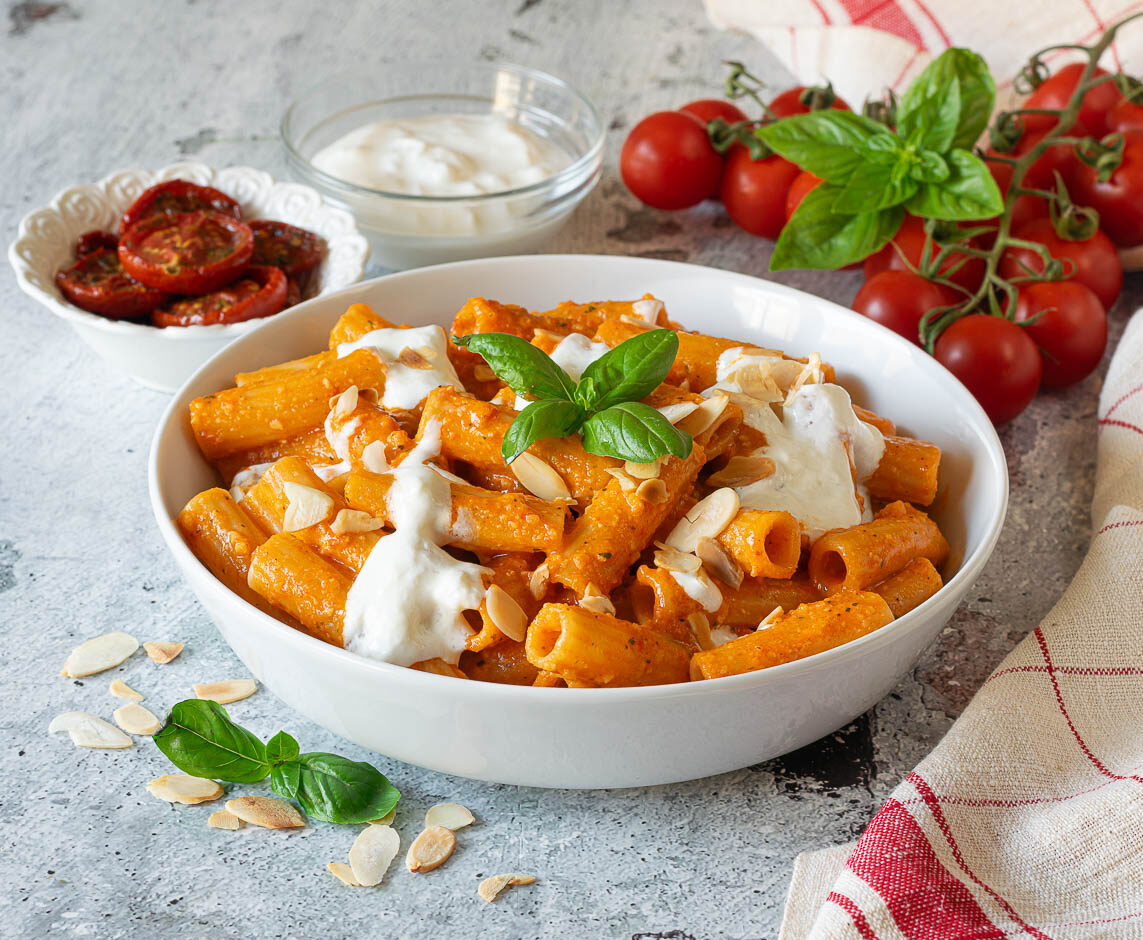 pasta al pesto di pomodori confit