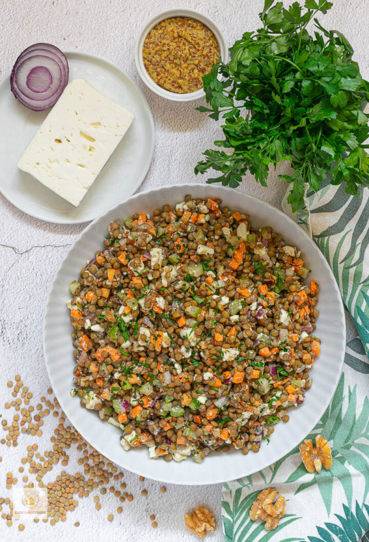 insalata di lenticchie con feta