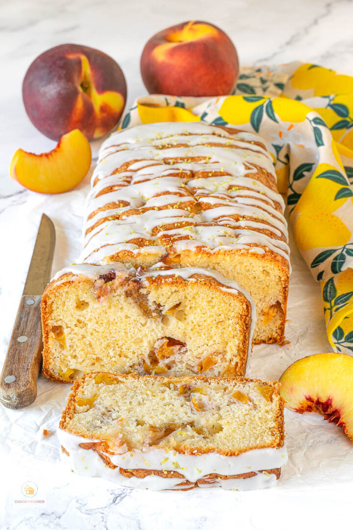 plumcake alle pesche e limone