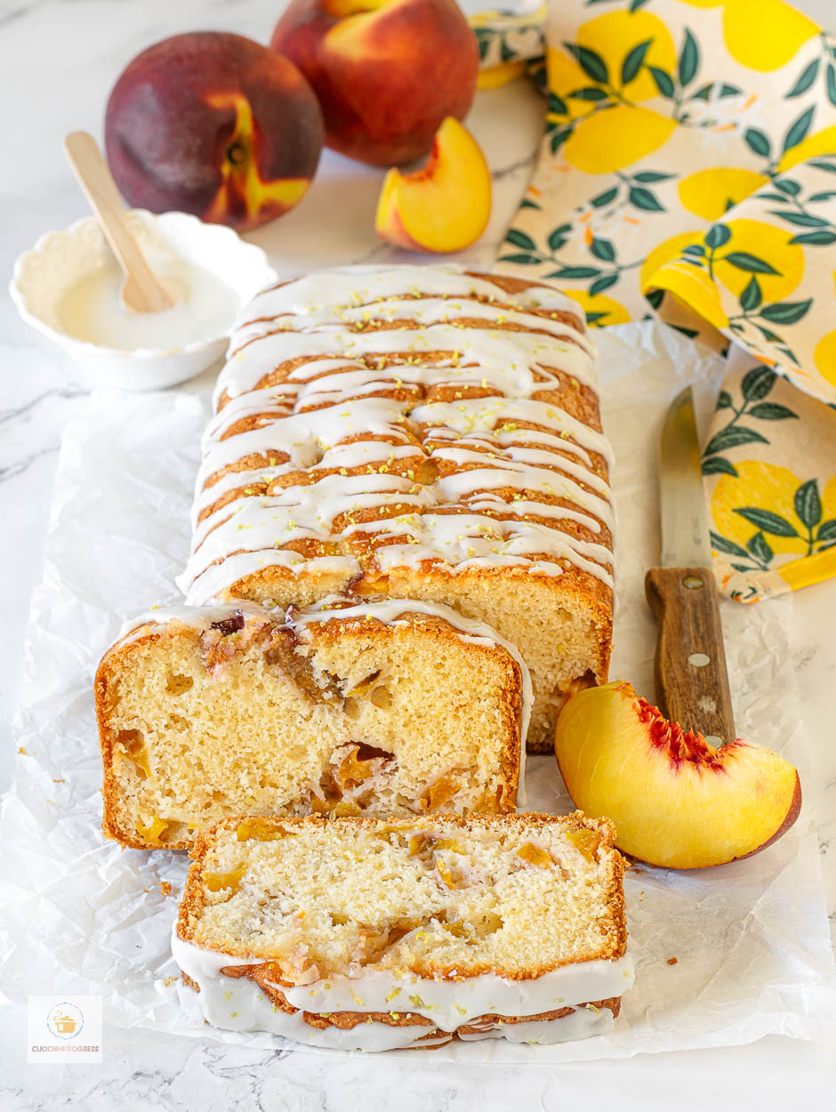 plumcake alle pesche e limone