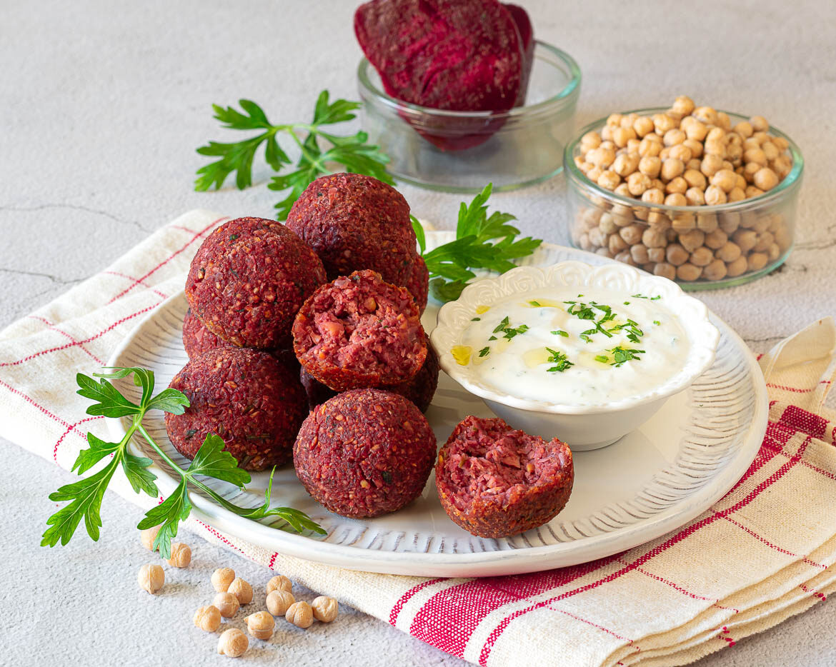 falafel di ceci e barbabietola