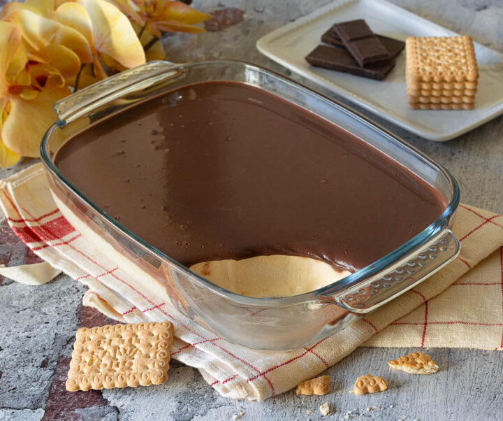 budino di biscotti e cioccolato