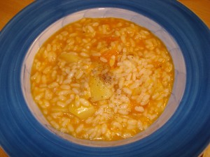 minestra di riso con zucca e patate