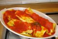 cannelloni ripieni di scarola con salsa al pomodoro