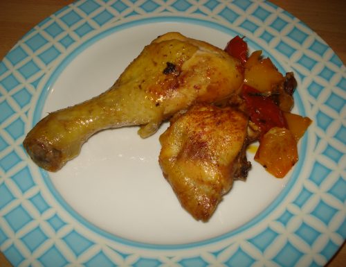 pollo al forno con peperoni e paprika