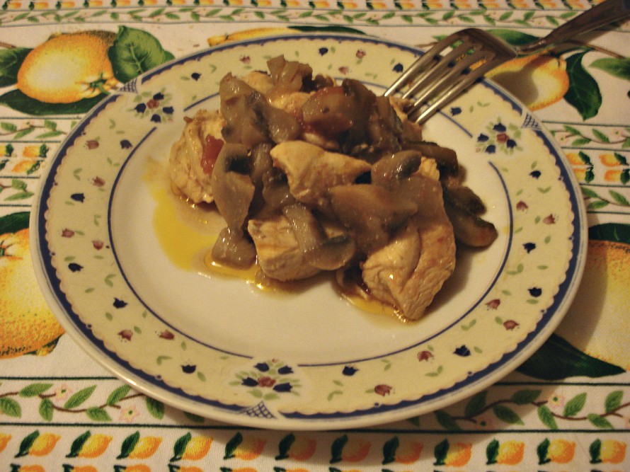 spezzatino pollo ai funghi champignon