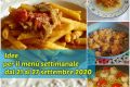 Idee per il menù settimanale dal 21 al 27 settembre 2020